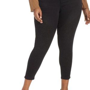 Ysj Plus Size Embellished Skinny Ankle Jeans in Black, 18W, $99.50